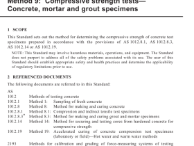 AS 1012.9 pdf download – Methods of testing concrete Method 9: Compressive strength tests— Concrete, mortar and grout specimens