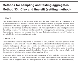 AS 1141.33 pdf download – Methods for sampling and testing aggregates Method 33: Clay and fine silt (settling method)