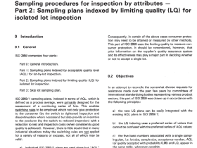 AS 1199.2 pdf download – Sampling procedures for inspection by attributes Part 2: Sampling plans indexed by limiting quality (LQ) for isolated lot inspection