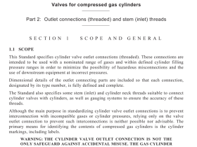 AS 2473.2 pdf download – Valves for compressed gas cylinders Part 2: Outlet connections (threaded) and stem (inlet) threads