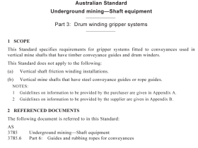 AS 3785.3 pdf download – Underground mining—Shaft equipment Part 3: Drum winding gripper systems