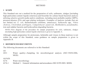 AS 4276.23 pdf download – Water microbiology Method 23: Soils, sediments, sludges, slurries and bio-solids—Procedures for sample preparation