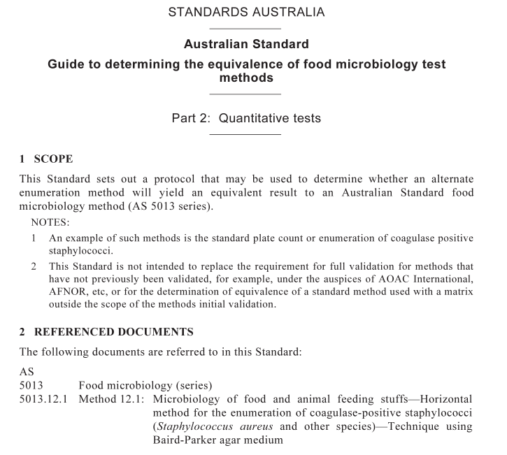 AS 4659.2 pdf download – Guide to determining the equivalence of food microbiology test methods Part 2: Quantitative tests