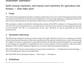 AS ISO 5353 pdf download – Earth-moving machinery, and tractors and machinery for agriculture and forestry — Seat index point