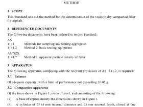 AS NZS 1141.17 pdf download – Methods for sampling and testing aggregates Method 17: Voids in dry compacted filler
