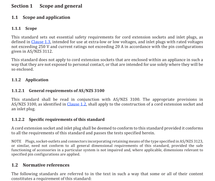 AS NZS 3120 pdf download – Approval and test specification — Cord extension sockets