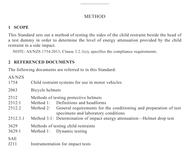 AS NZS 3629.11 pdf download – Methods of testing child restraints Method 11: Measuring energy attenuation