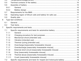IEC 63057 pdf – Secondary cells and batteries containing alkaline or other non-acid electrolytes – Safety requirements for secondary lithium batteries for use in road vehicles not for the propulsion